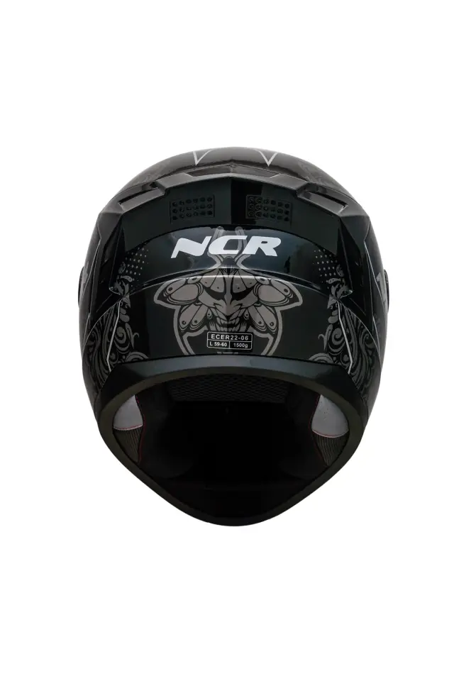 NCR Rapid Parlak Siyah-Beyaz Grafik Kask