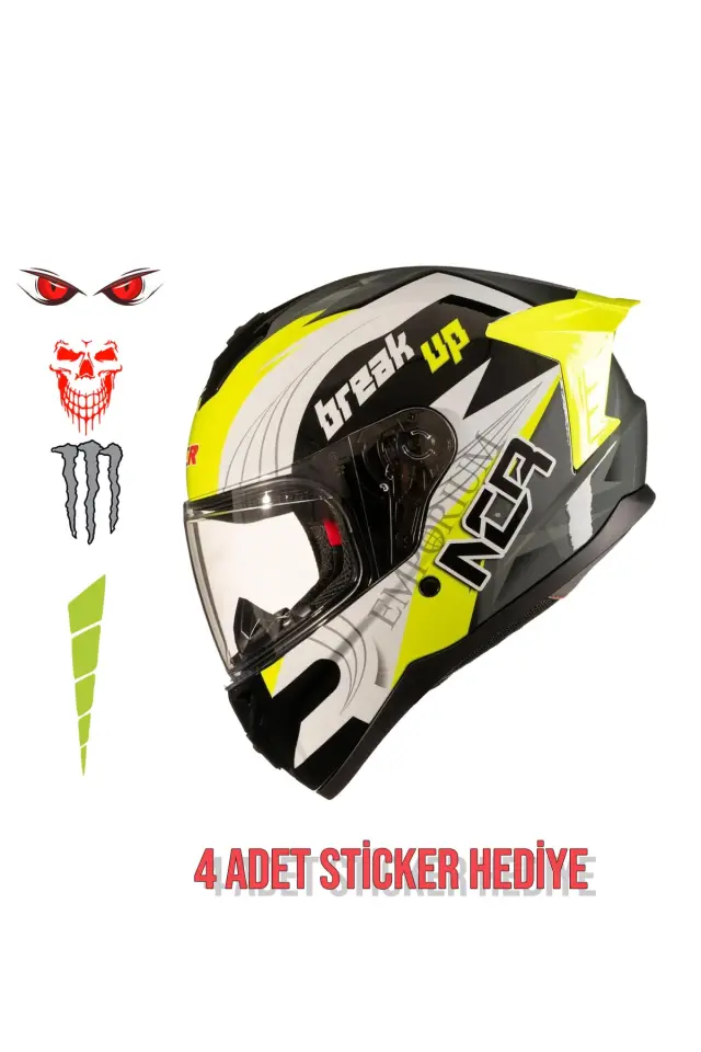 NCR Rapid Sarı Grafik Kask