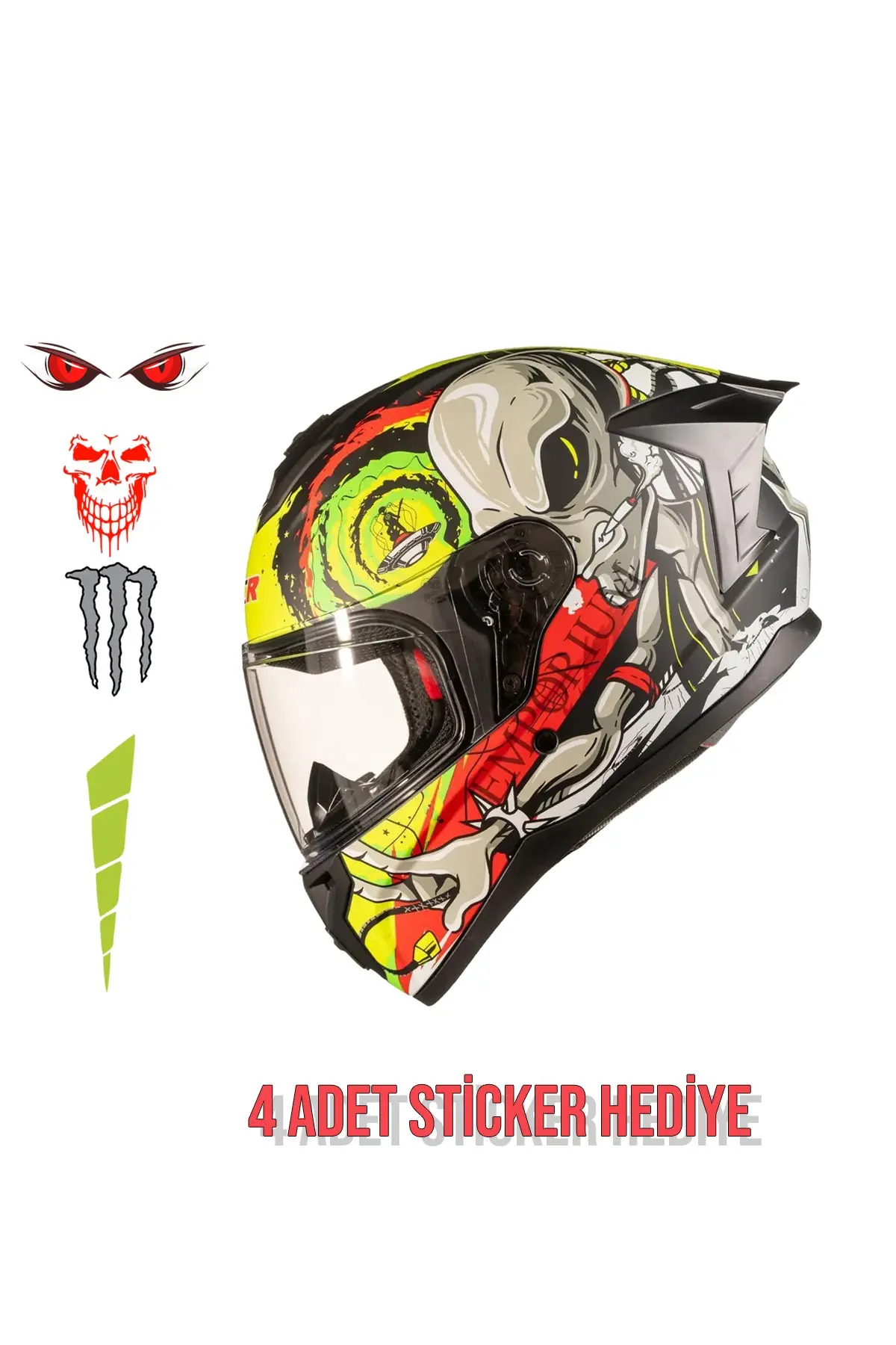 NCR Rapid Uzaylı Kırmızı-Sarı  Kask