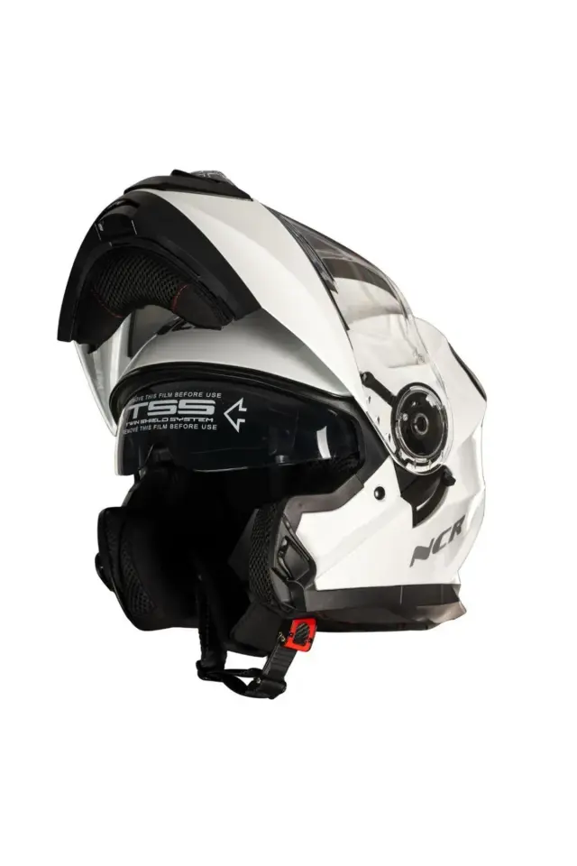 NCR Stars Çene Açılır Parlak Beyaz Kask