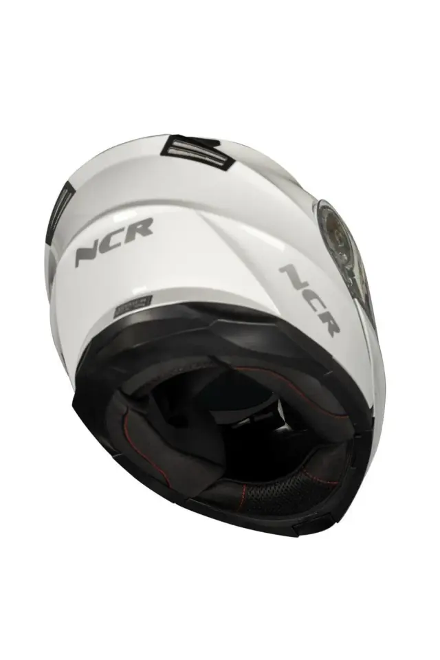 NCR Stars Çene Açılır Parlak Beyaz Kask