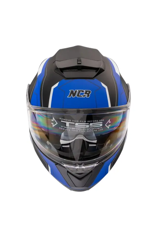 NCR Stars Çene Açılır Mavi Grafik Kask