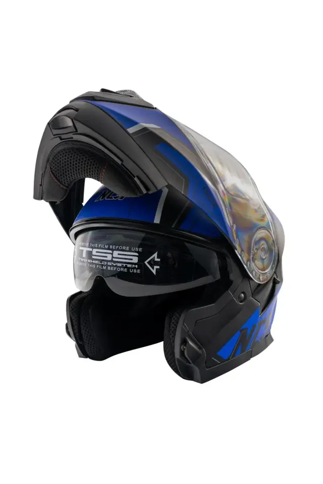 NCR Stars Çene Açılır Mavi Grafik Kask