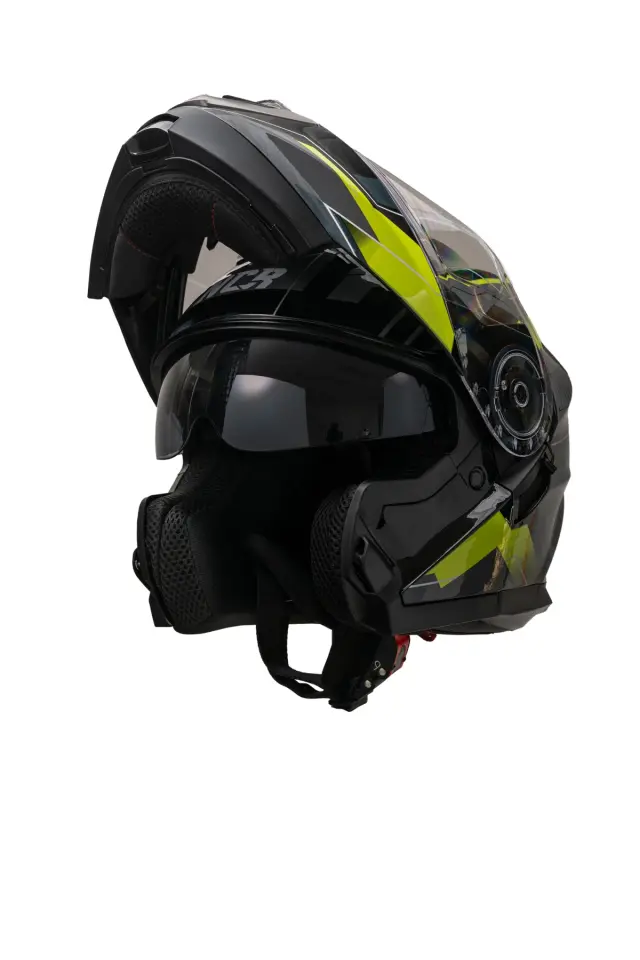 NCR Stars Çene Açılı Sarı Grafik Kask