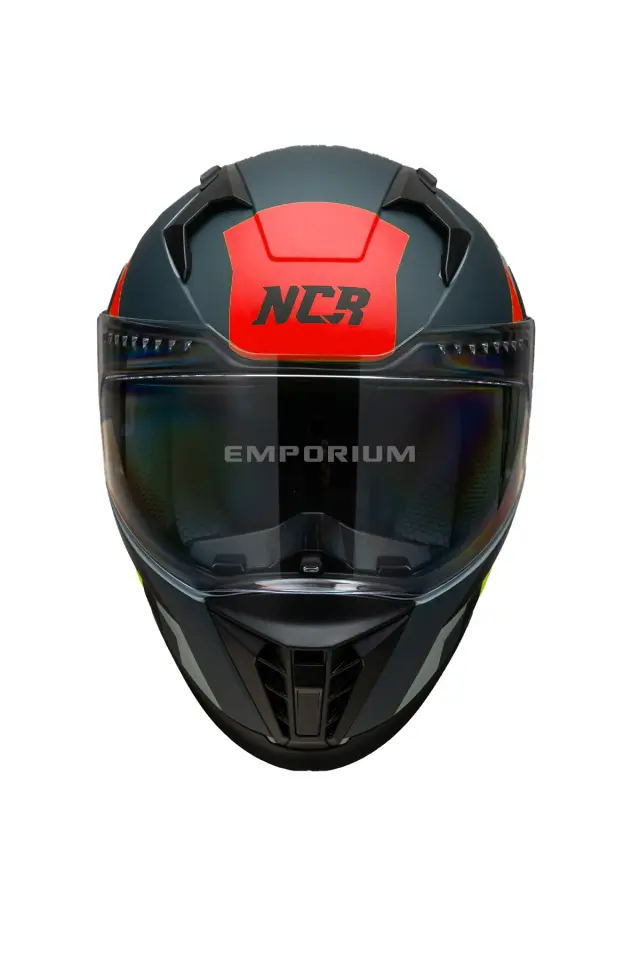 Ncr Stream Kapalı Kask Siyah Vizörlü (ECE-06)  Kırmızı Gri