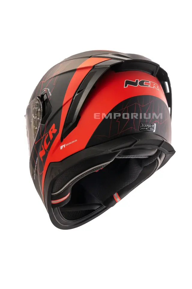 Ncr Stream Kapalı Kask Siyah Vizörlü (ECE-06) Kırmızı