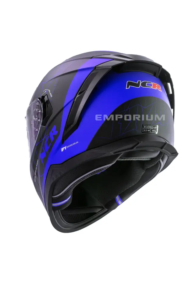 Ncr Stream Kapalı Kask Siyah Vizörlü (ECE-06) Mavi