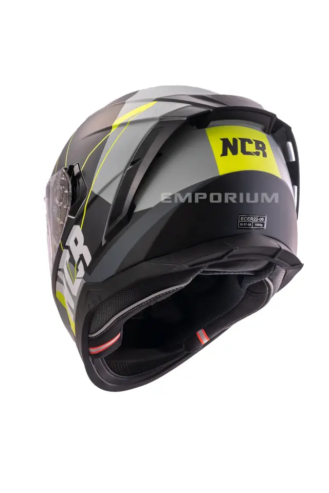 Ncr Stream Kapalı Kask Siyah Vizörlü (ECE-06) Sarı Gri