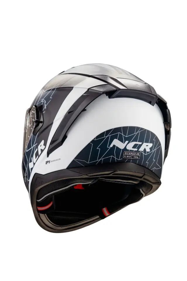 Ncr Stream Kapalı Kask Siyah Vizörlü (ECE-06)  Siyah Beyaz