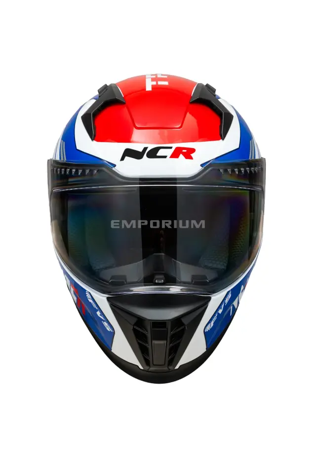 Ncr Stream Kapalı Kask Siyah Vizörlü (ECE-06) Kırmızı Mavi