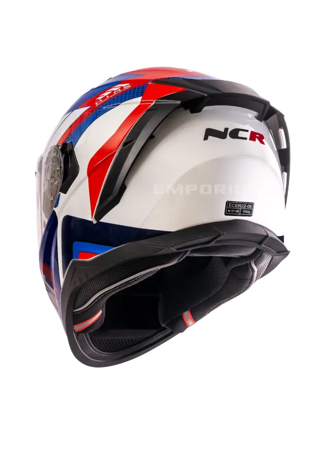 Ncr Stream Kapalı Kask Siyah Vizörlü (ECE-06) Kırmızı Mavi