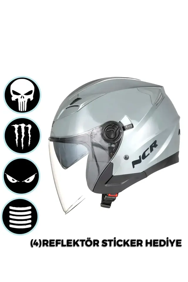 Jet Çenesiz Motosiklet Kaskı (ECE) Cool Gri