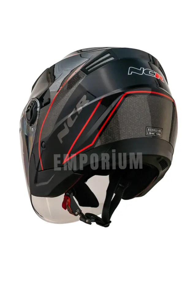 Jet Çenesiz Motosiklet Kaskı (ECE) Kırmızı