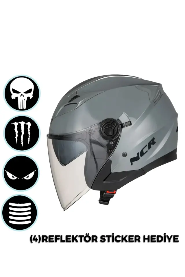 Jet Çenesiz Motosiklet Kaskı (ECE) Nardo Gri