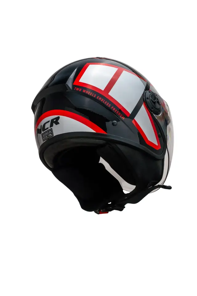 Air Çenesiz Motosiklet Kaskı (ECE) Kırmızı