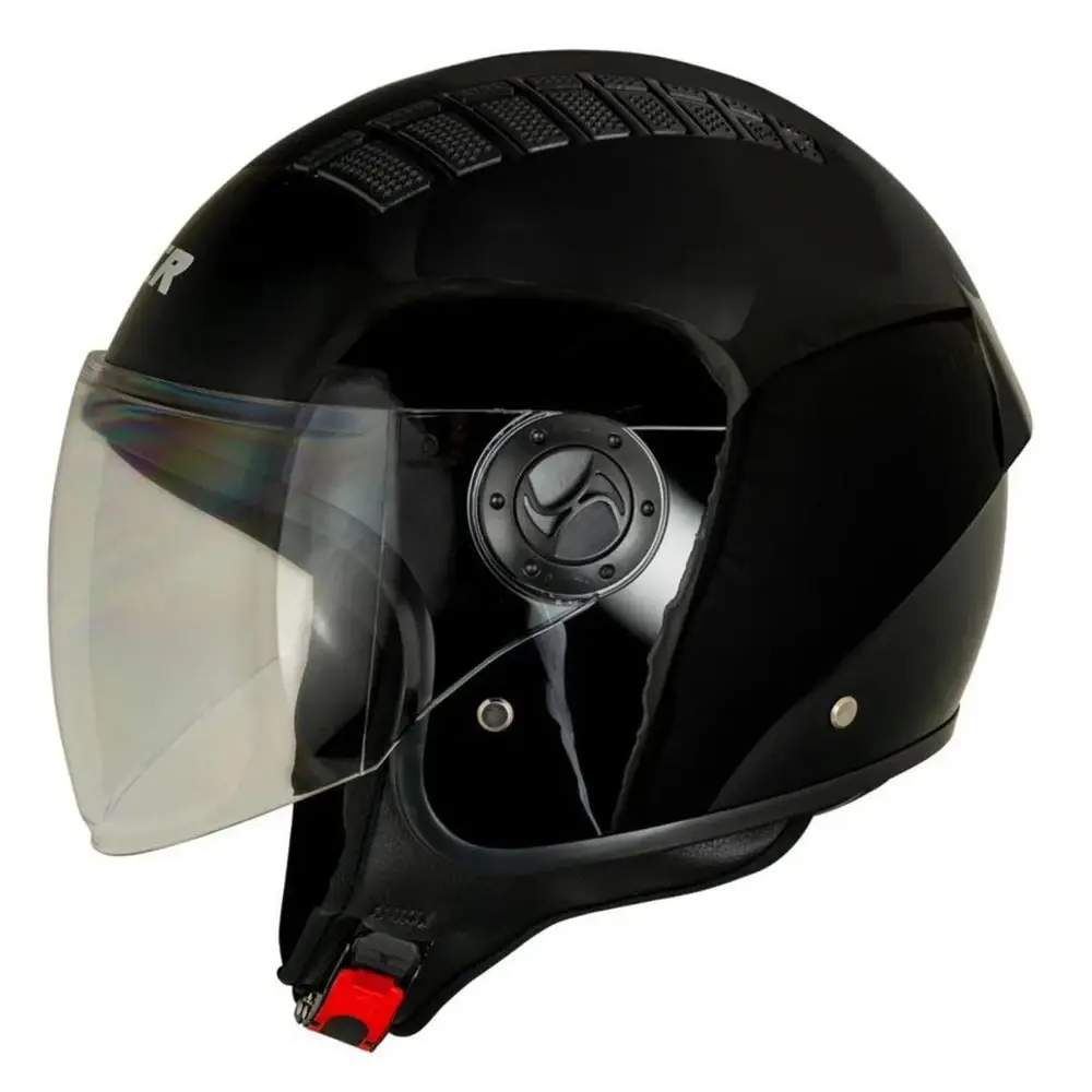 Air Çenesiz Motosiklet Kaskı (ECE) Parlak Siyah