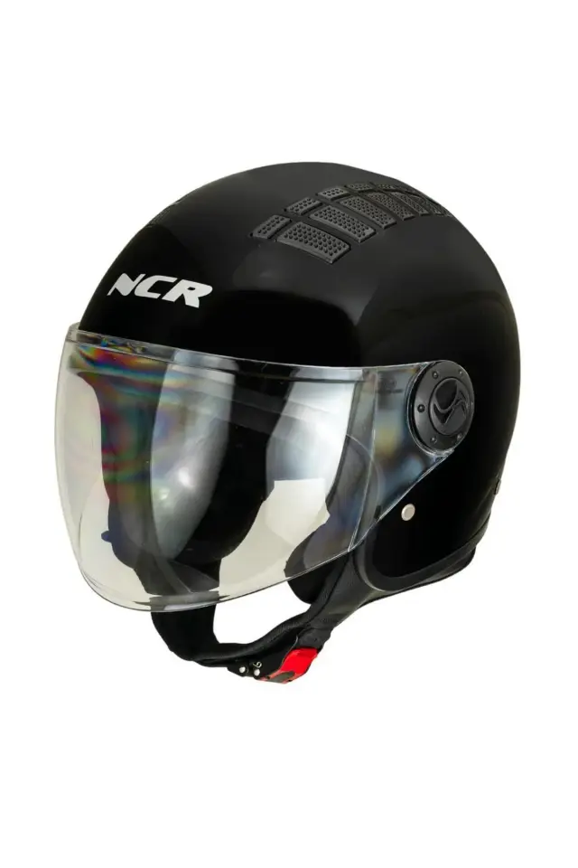 Air Çenesiz Motosiklet Kaskı (ECE) Parlak Siyah