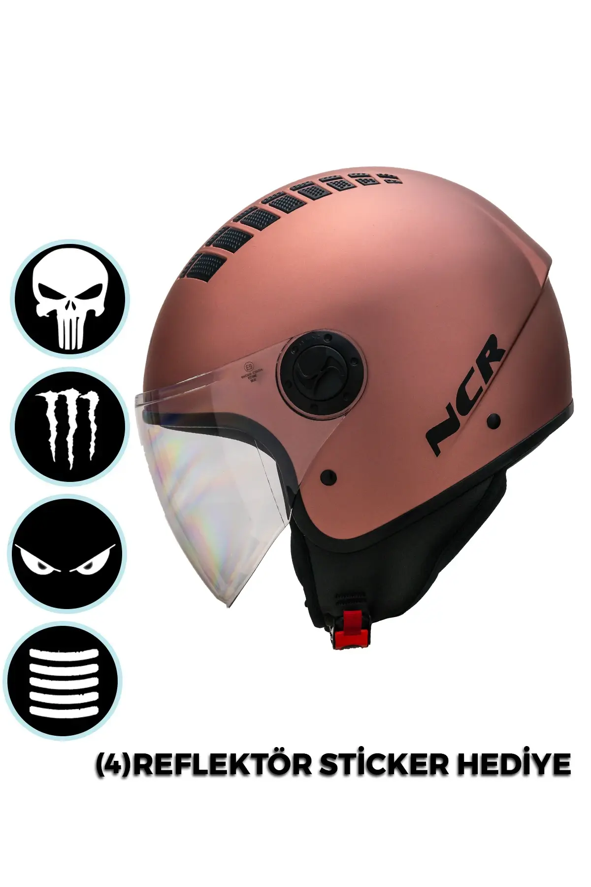 Air Çenesiz Motosiklet Kaskı (ECE) Rose Gold