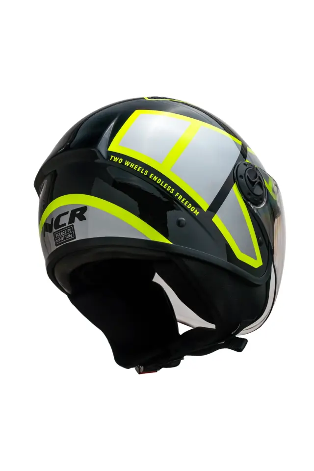 Air Çenesiz Motosiklet Kaskı (ECE)  Sarı Siyah