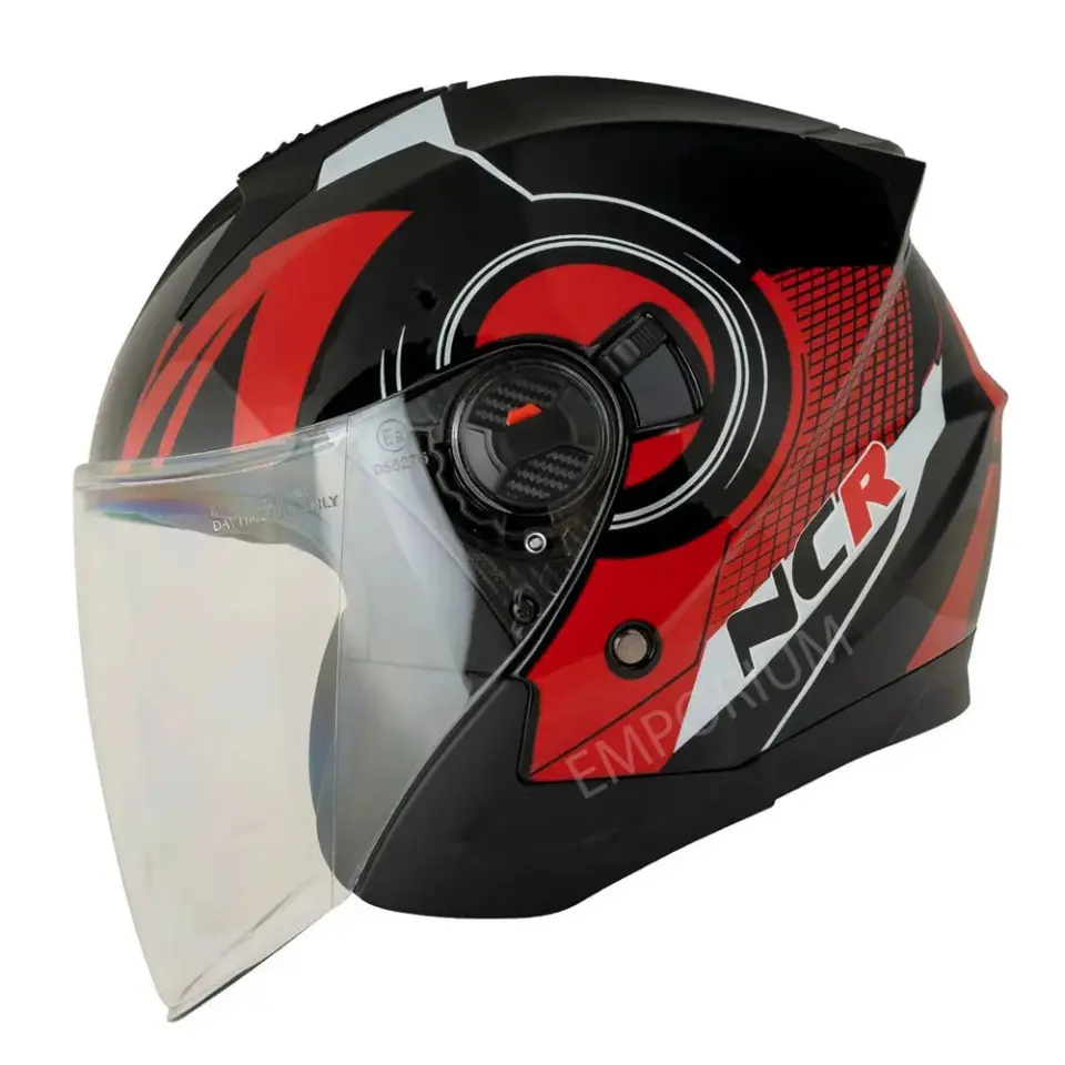 Unisex Çenesiz Motosiklet Kaskı (ECE)  Kırmızı