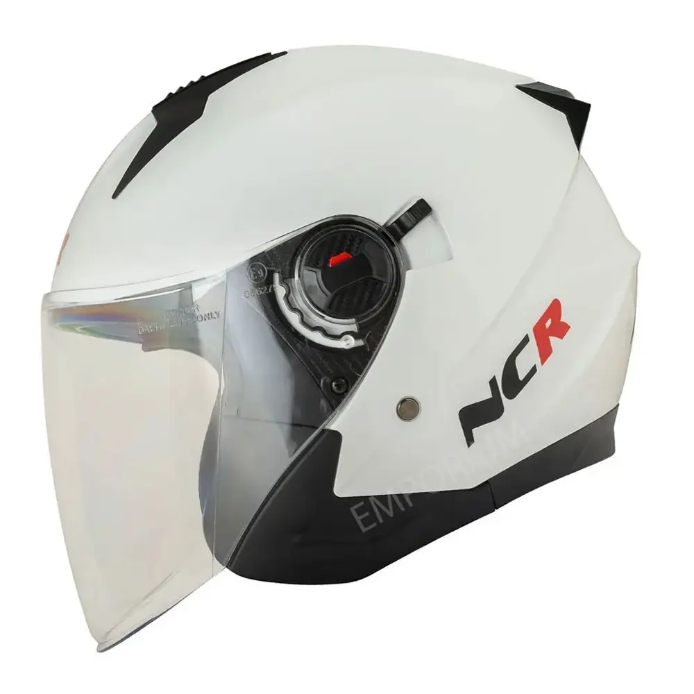 Unisex Çenesiz Motosiklet Kaskı (ECE)  Beyaz
