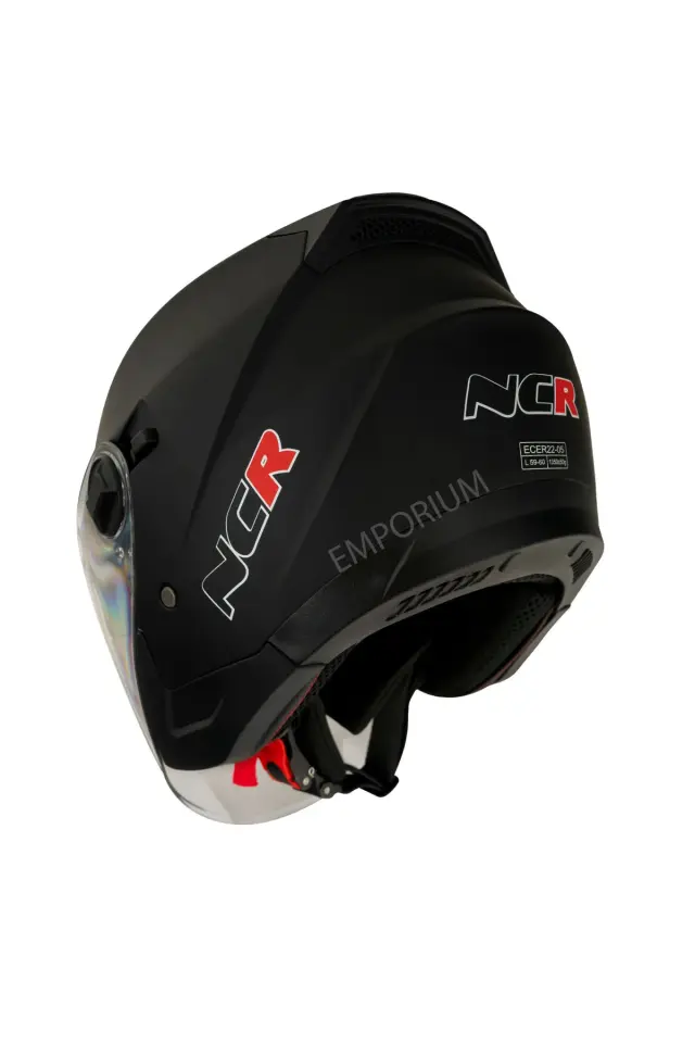 Unisex Çenesiz Motosiklet Kaskı (ECE)  Mat Siyah