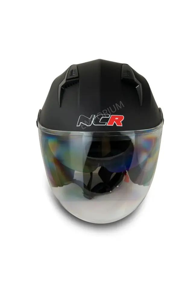 Unisex Çenesiz Motosiklet Kaskı (ECE)  Mat Siyah