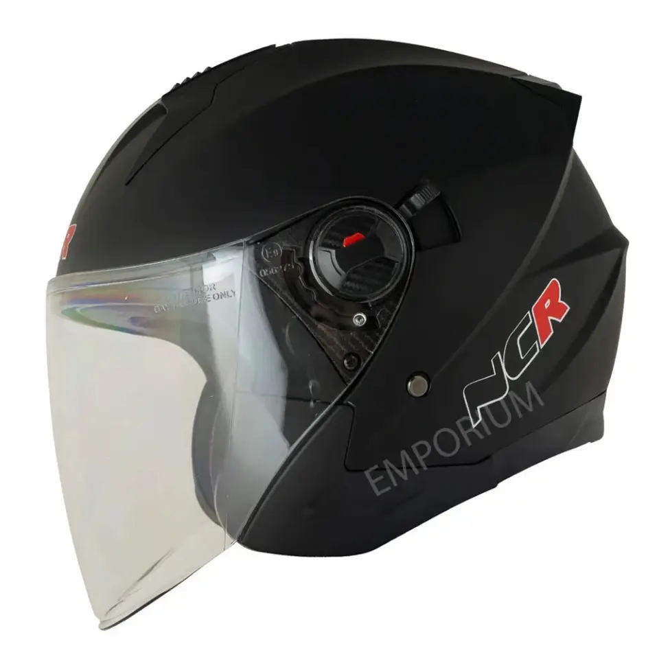 Unisex Çenesiz Motosiklet Kaskı (ECE)  Mat Siyah