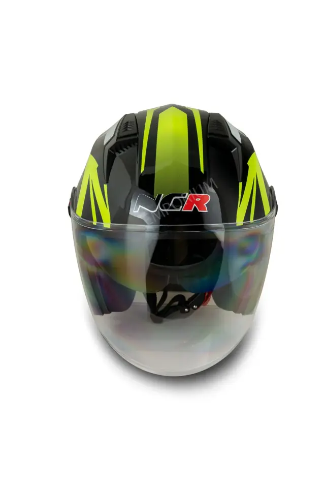 Unisex Çenesiz Motosiklet Kaskı (ECE)  Sarı