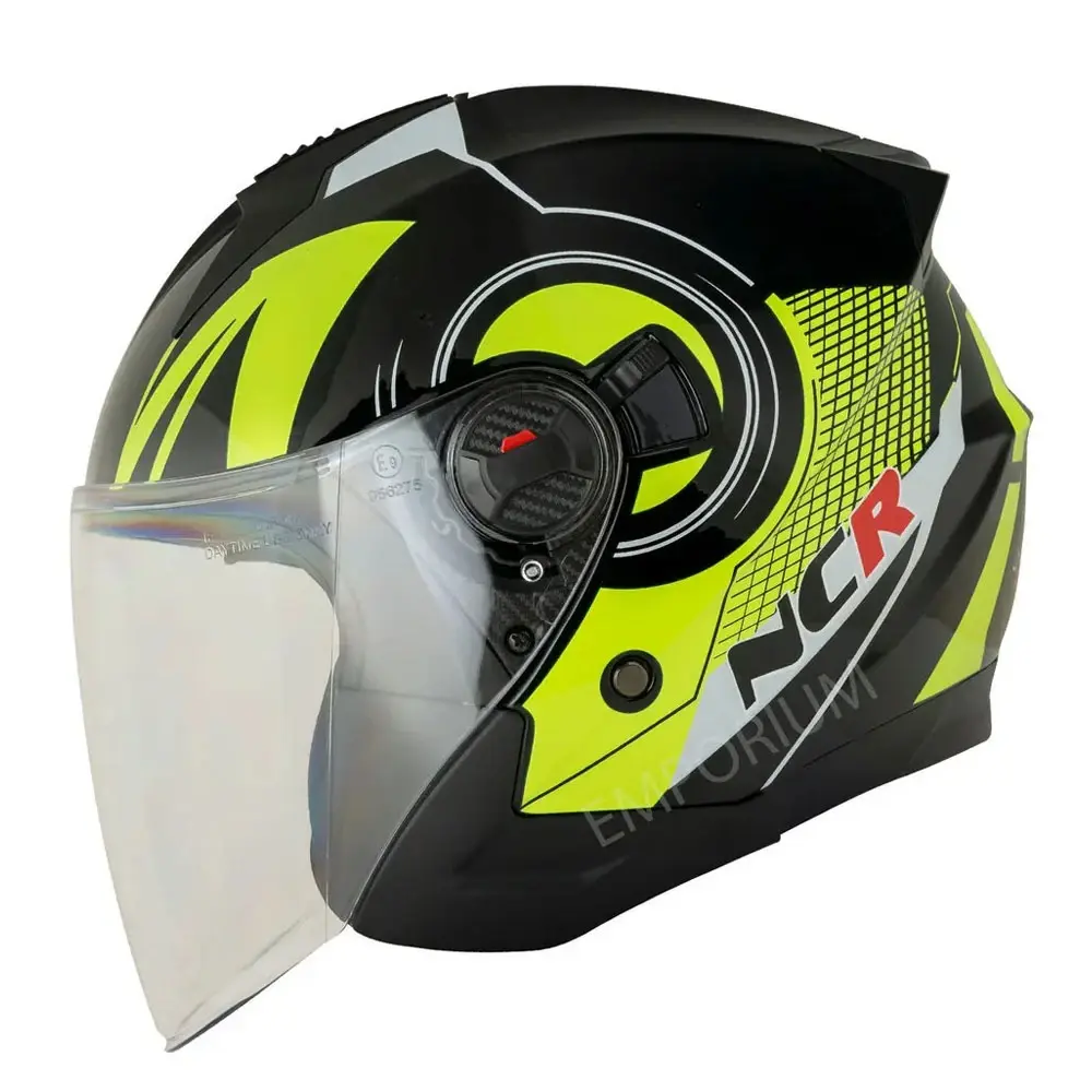 Unisex Çenesiz Motosiklet Kaskı (ECE)  Sarı