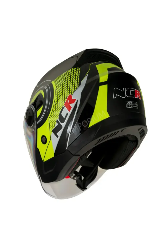 Unisex Çenesiz Motosiklet Kaskı (ECE)  Sarı